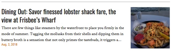 News clip from Seacoastonline August 2, 2018